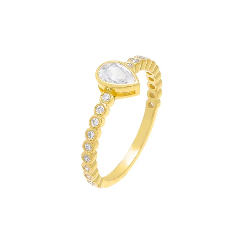 Pear Shape Bezel Ring sold by Adina Eden's
