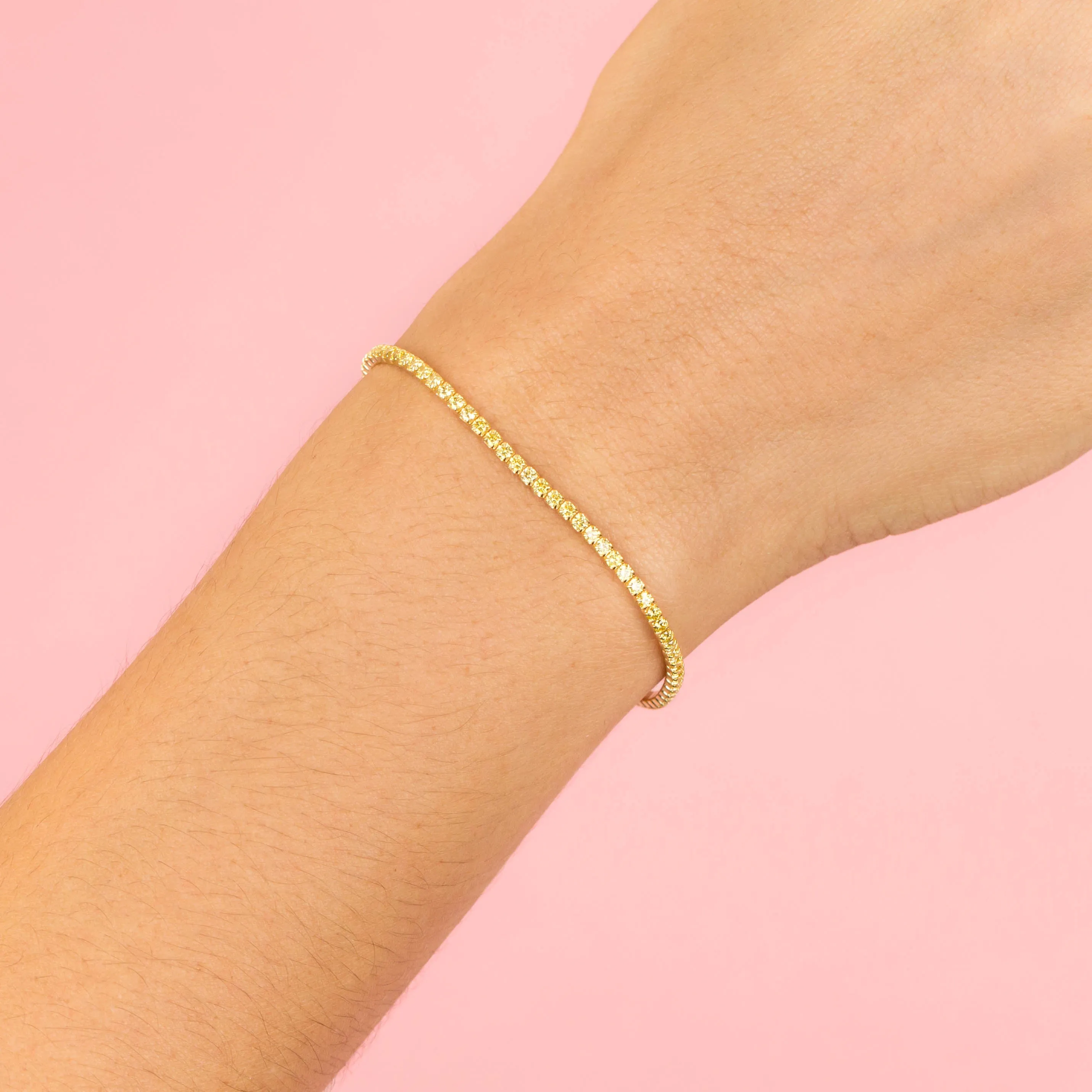 Pastel Colored Thin Tennis Bracelet sold by Adina Eden's product image thumbnail 2