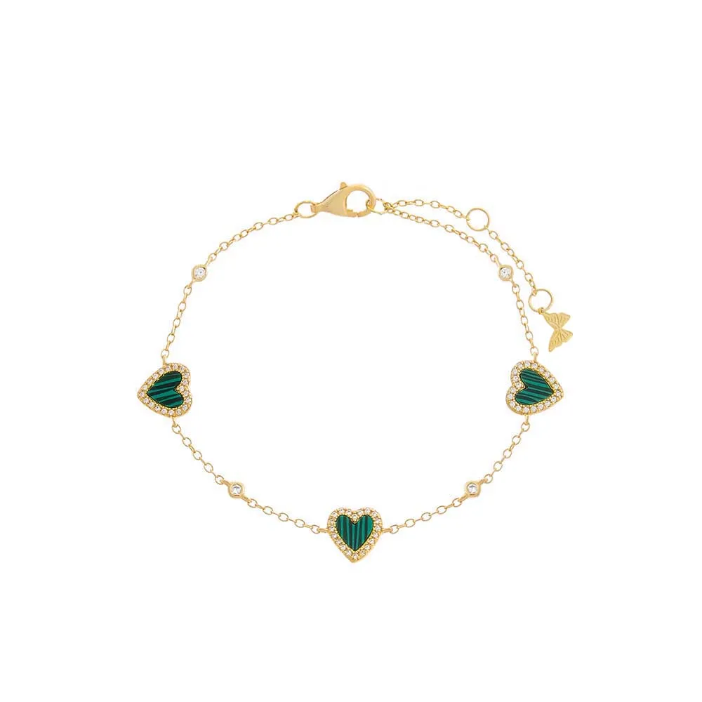 Pavé Multi Heart Stone Bracelet sold by Adina Eden's product image thumbnail 3