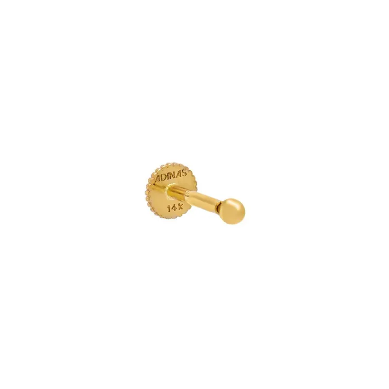 Tiny Ball Threaded Stud Earring 14K sold by Adina Eden's