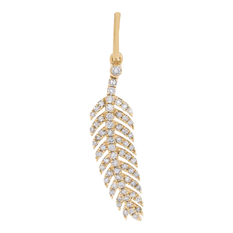 Diamond Palm Leaf Charm 14K sold by Adina Eden's