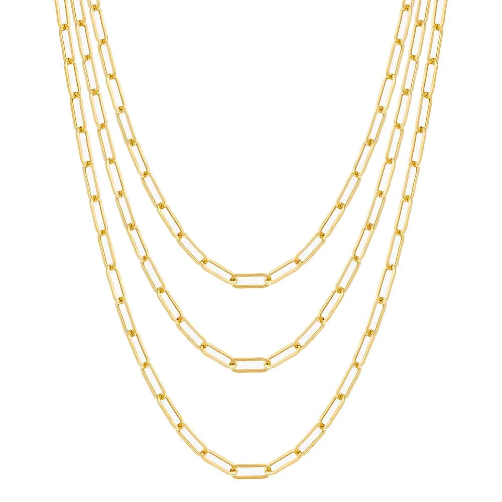 Medium Paperclip Necklace 14K sold by Adina Eden's product image thumbnail 5
