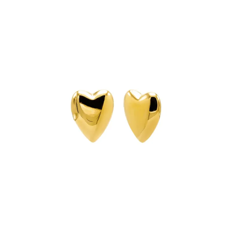 Solid Puffy Heart Stud Earring sold by Adina Eden's