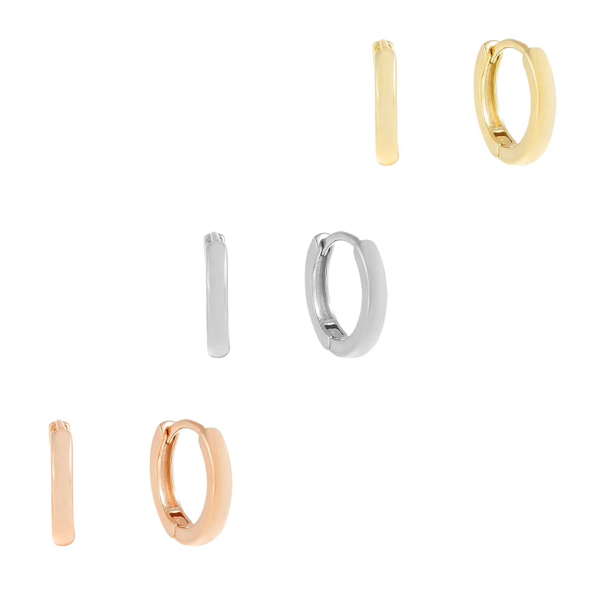 Solid Trio Huggie Earring Combo Set sold by Adina Eden's