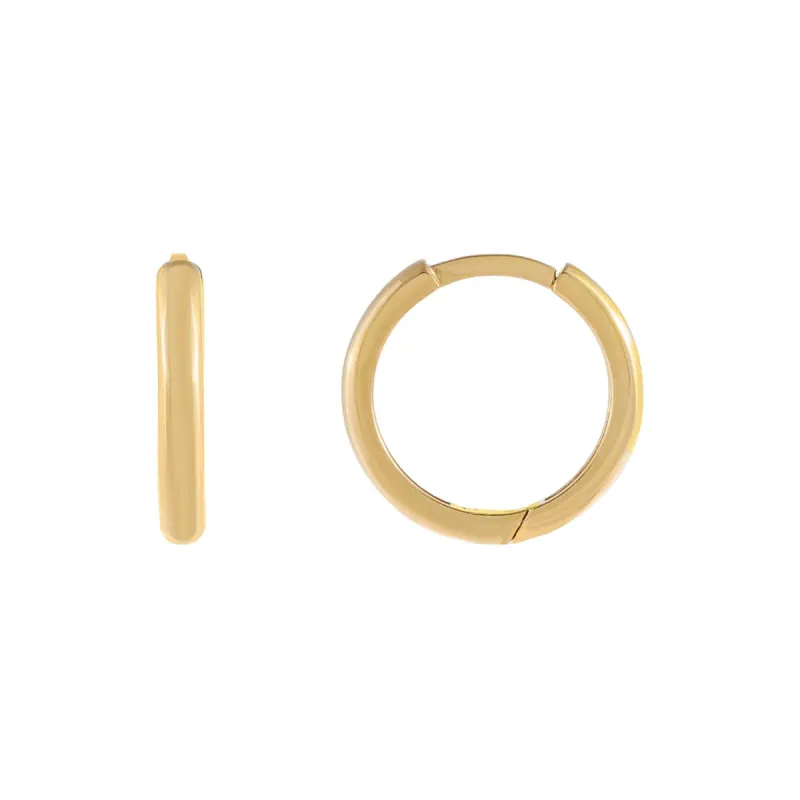 Medium Solid Round Huggie Earring 14K sold by Adina Eden's