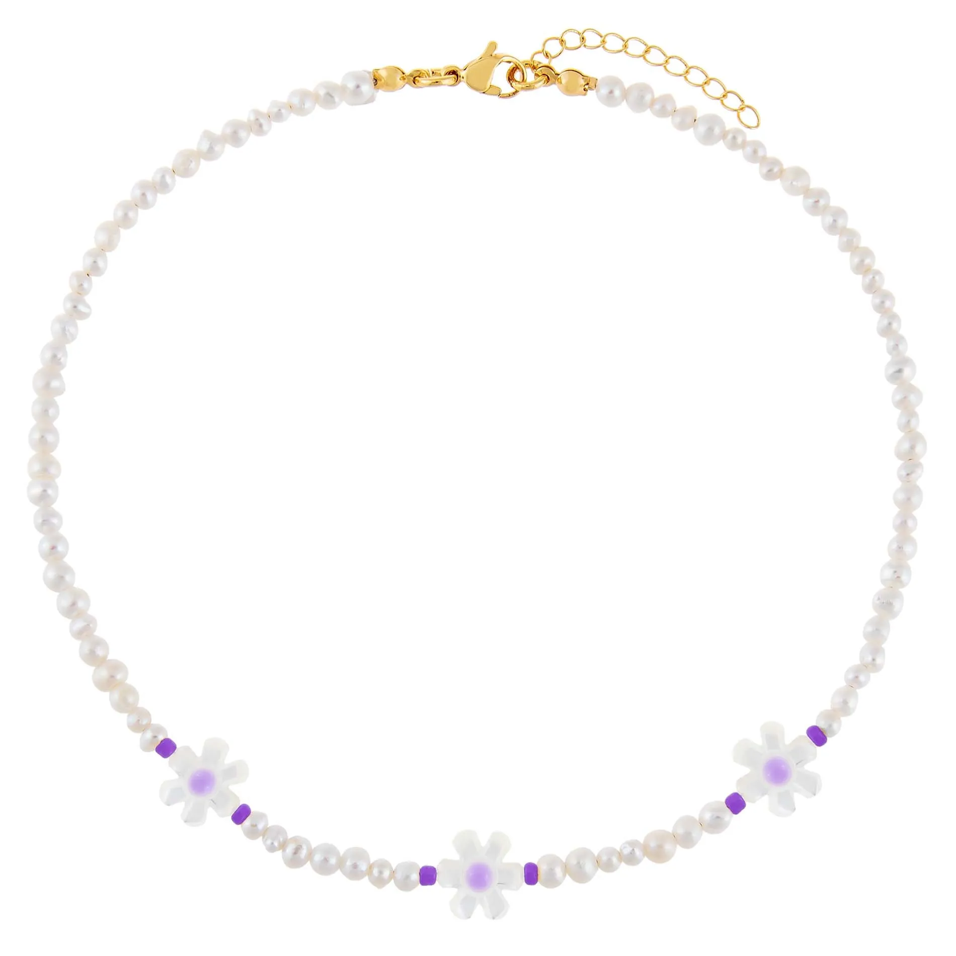 Pastel Daisy Beaded Necklace sold by Adina Eden's product image thumbnail 3