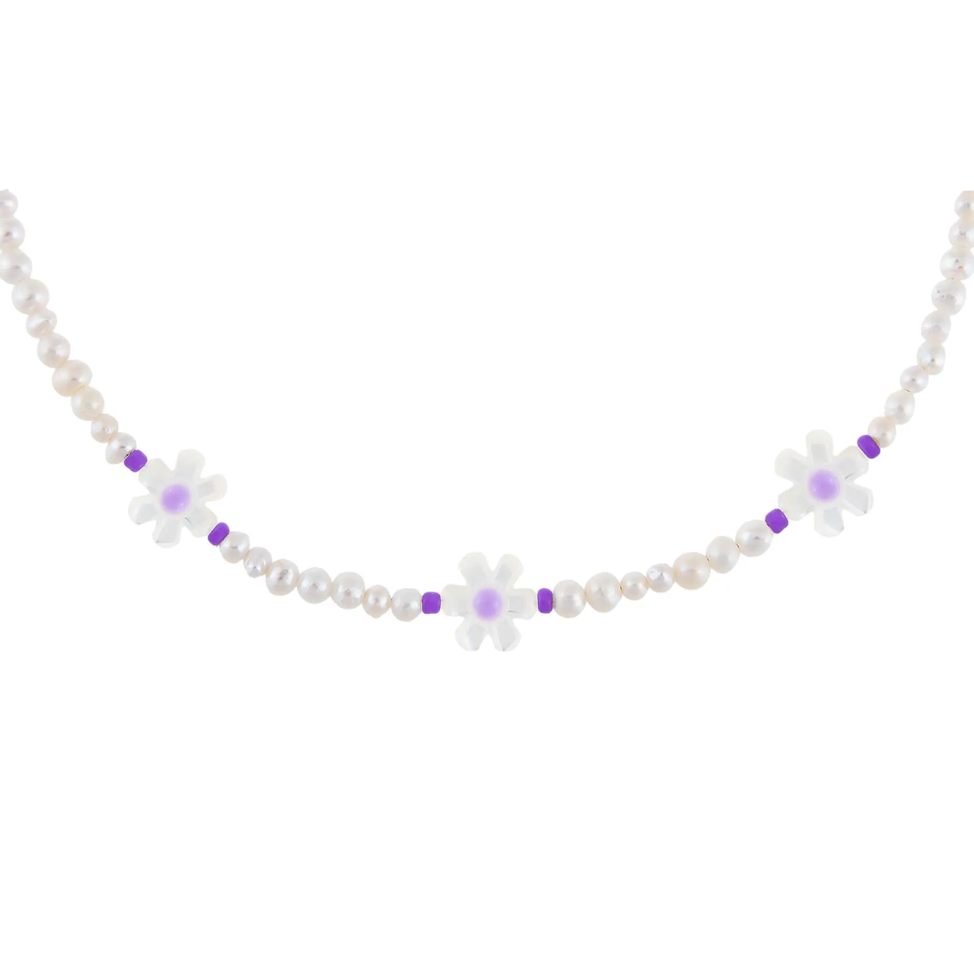 Pastel Daisy Beaded Necklace sold by Adina Eden's