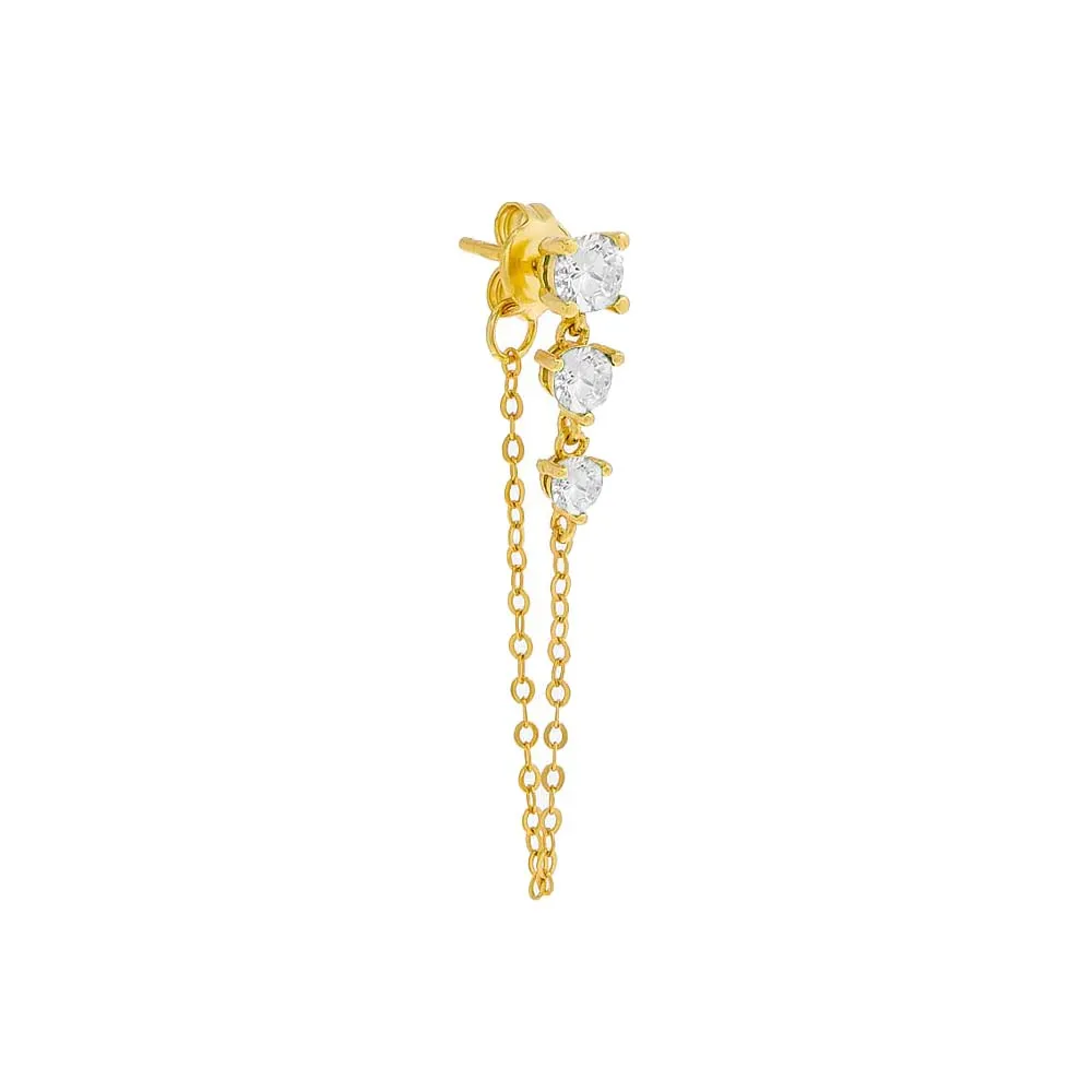 Colored Graduated CZ Chain Stud Earring sold by Adina Eden's product image thumbnail 4