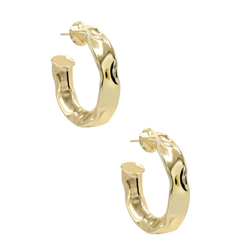 Squiggly Textured Hoop Earring sold by Adina Eden's