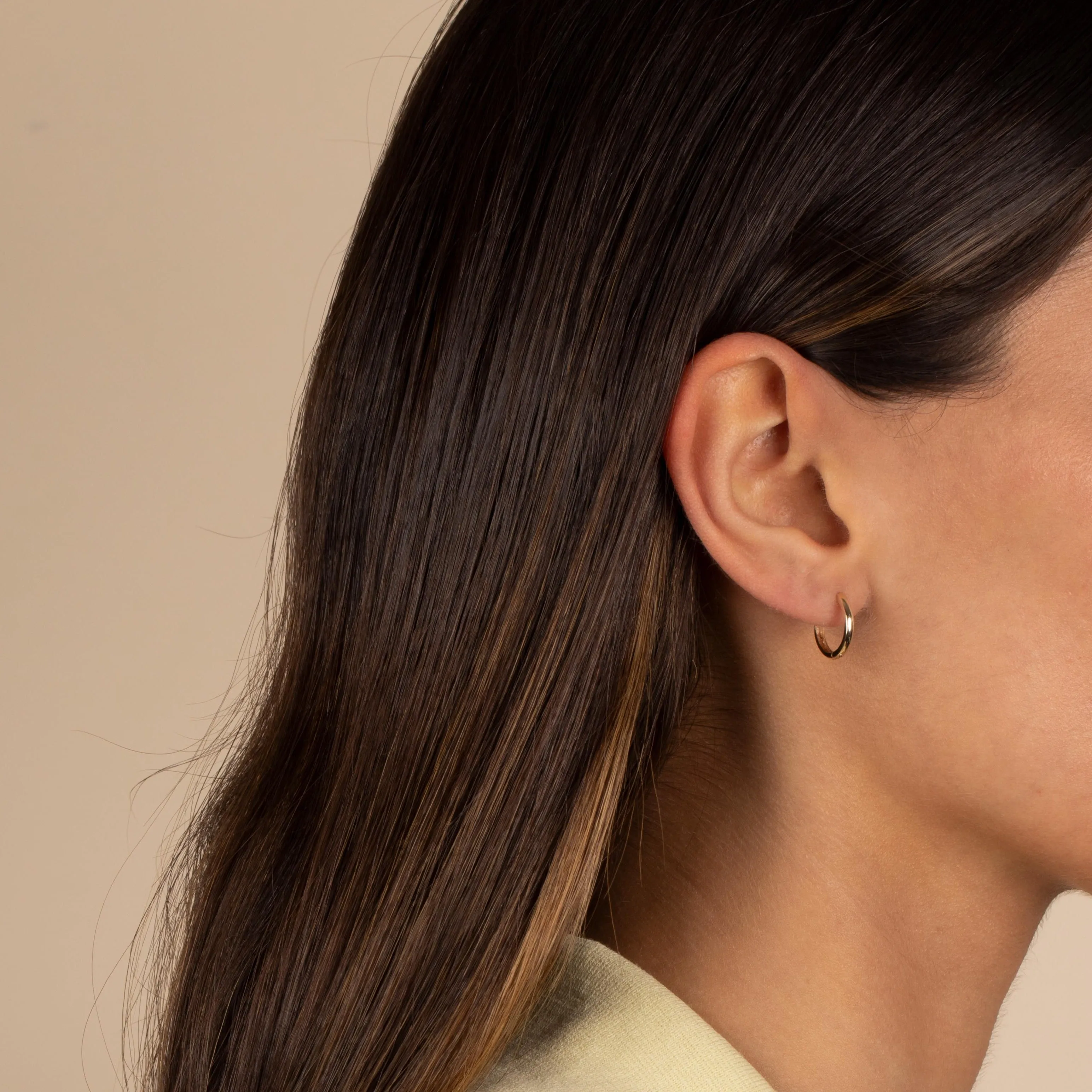 Solid Huggie Earring 14K sold by Adina Eden's product image thumbnail 2