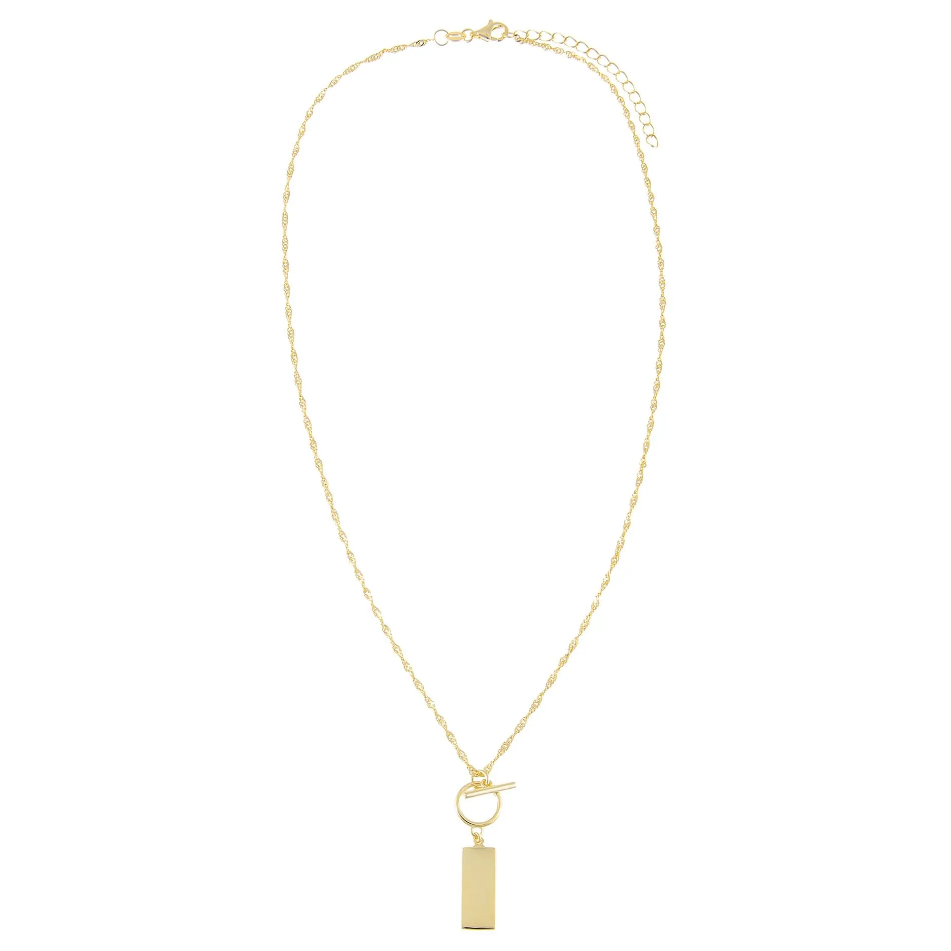 Engraved Dog Tag X Toggle Singapore Necklace sold by Adina Eden's product image thumbnail 2