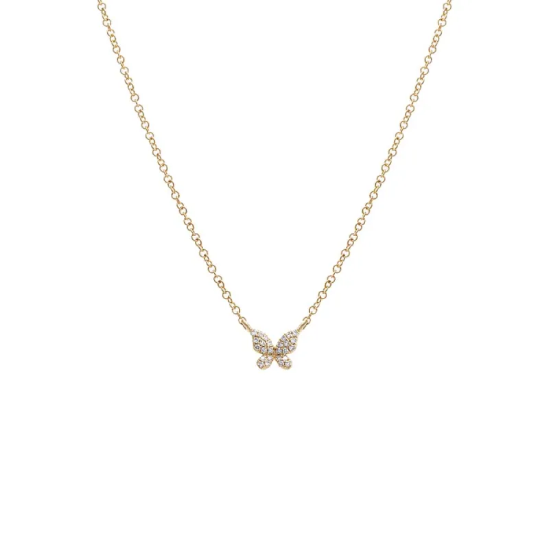 Diamond Butterfly Necklace 14K sold by Adina Eden's