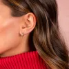 Diamond Multi Shape Bezel Huggie Earring 14K sold by Adina Eden's