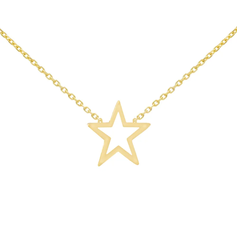 Open Star Necklace 14K sold by Adina Eden's