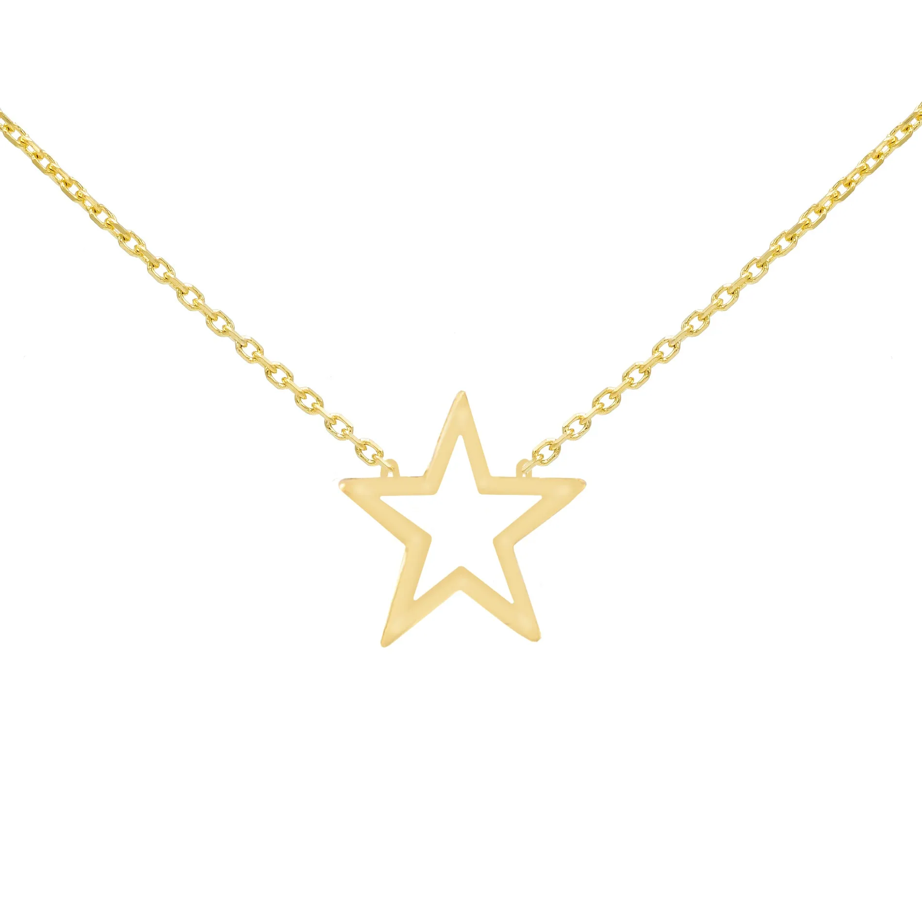 Open Star Necklace 14K sold by Adina Eden's