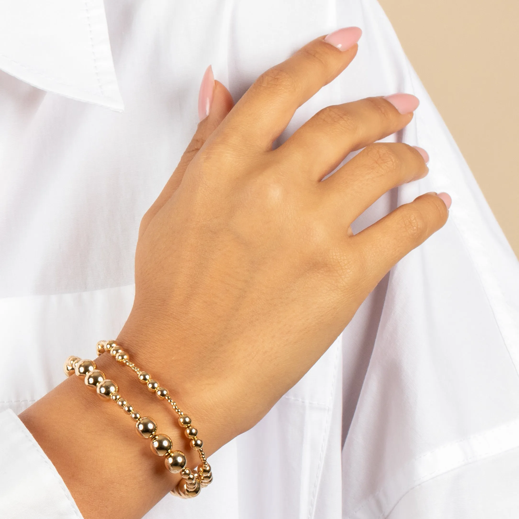 Small & Large Beaded Ball Stretch Bracelet sold by Adina Eden's product image thumbnail 2