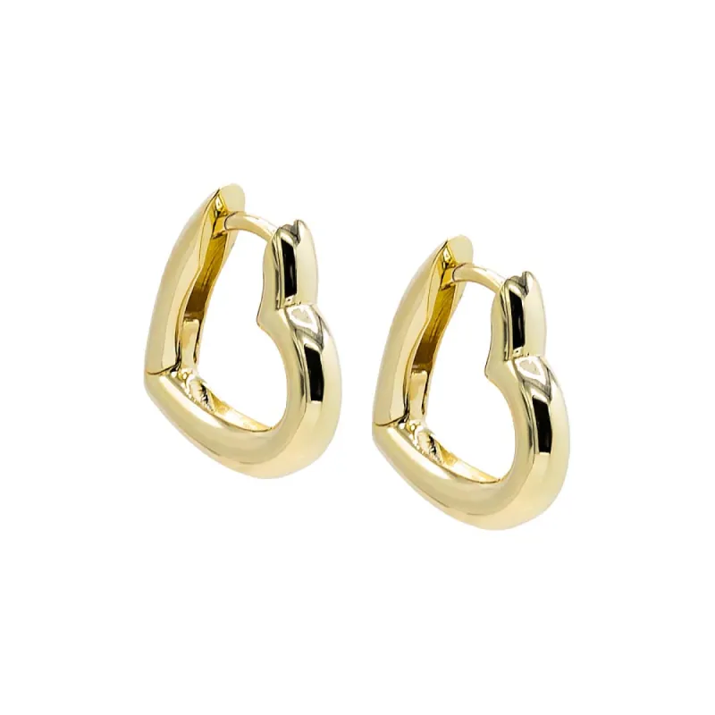 Solid Sideway Open Heart Huggie Earring sold by Adina Eden's