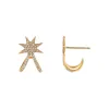 Diamond Starburst Double Huggie Stud Earring 14K sold by Adina Eden's