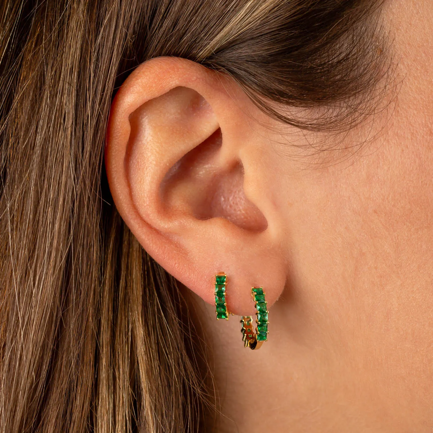 Colored Princess Cut Huggie Earring Combo Set sold by Adina Eden's product image thumbnail 2