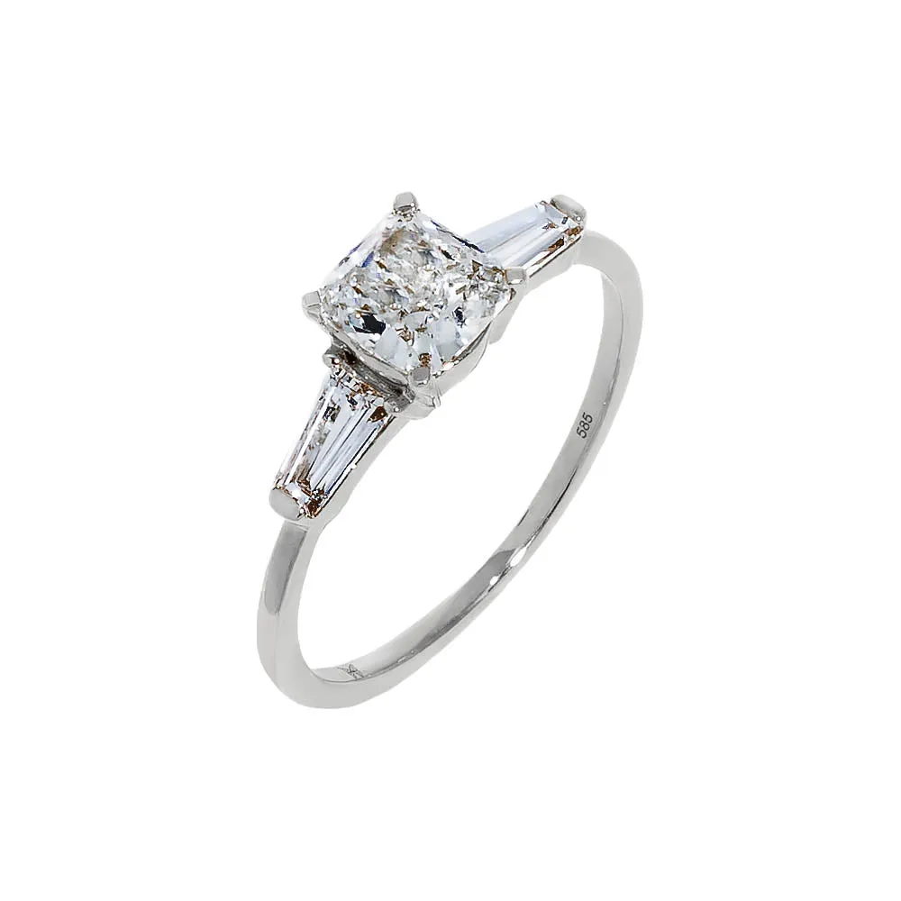 Lab Grown Diamond Princess Cut Tapered Baguette Engagement Ring 14K sold by Adina Eden's product image thumbnail 3