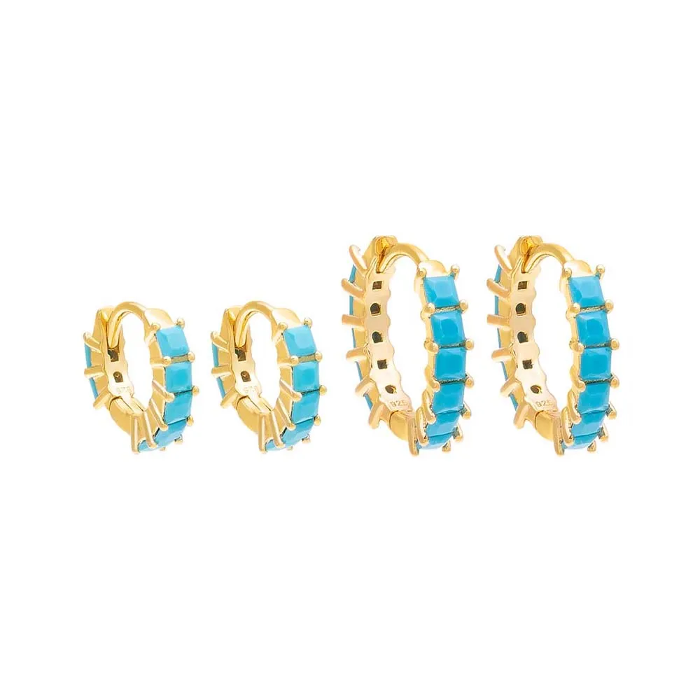 Colored Princess Cut Huggie Earring Combo Set sold by Adina Eden's product image thumbnail 3