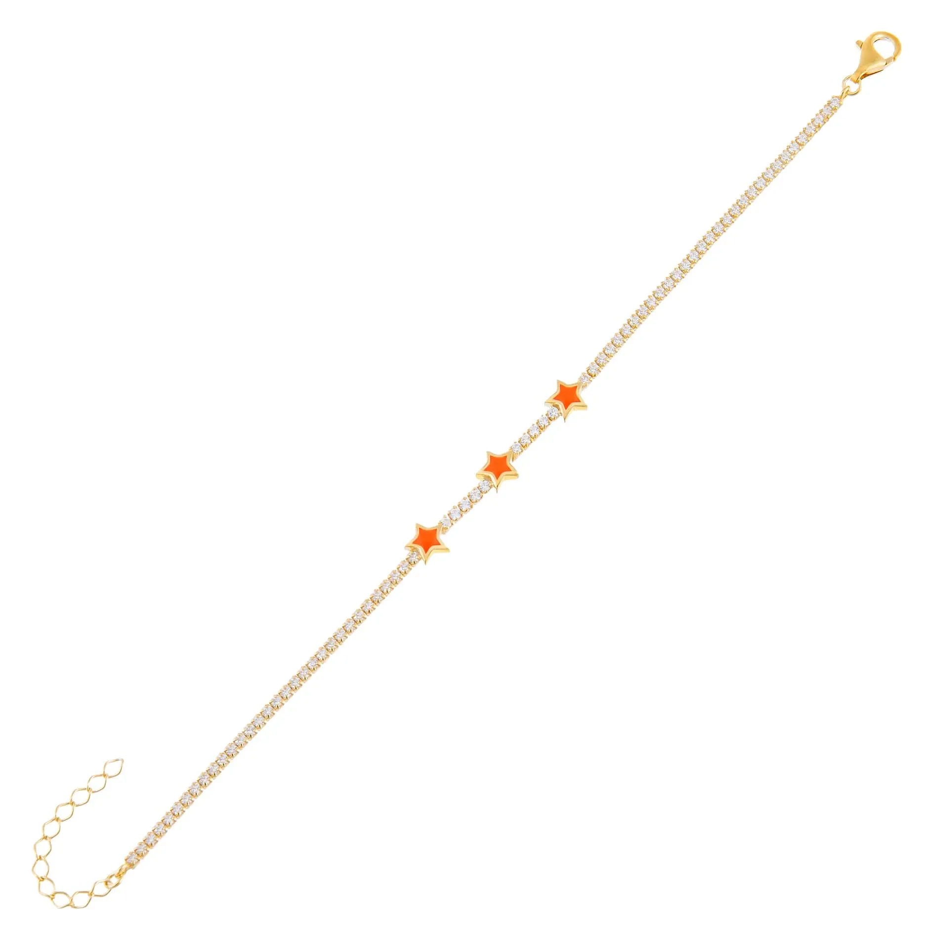 Mini Enamel Triple Star Tennis Bracelet sold by Adina Eden's product image thumbnail 4