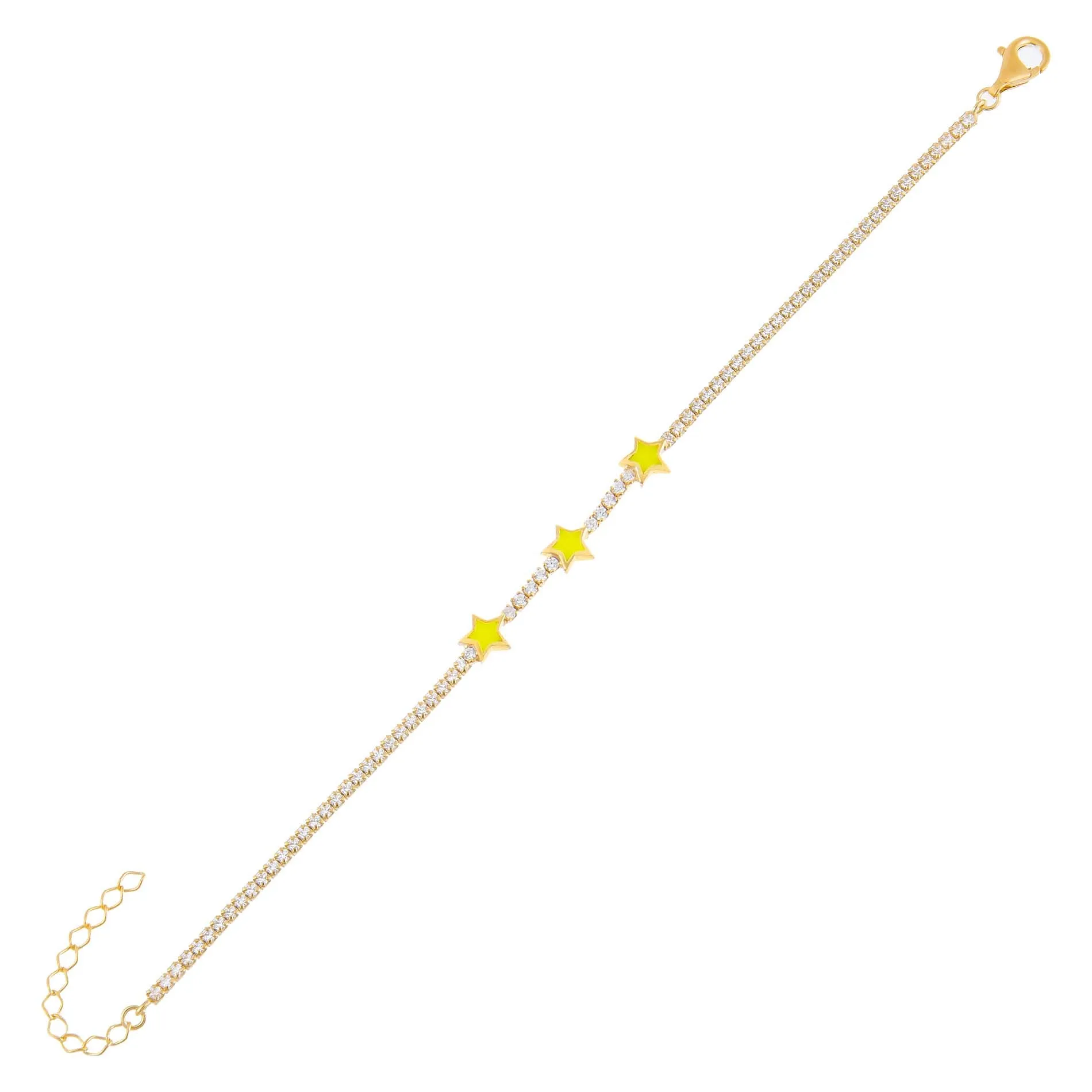 Mini Enamel Triple Star Tennis Bracelet sold by Adina Eden's product image thumbnail 5