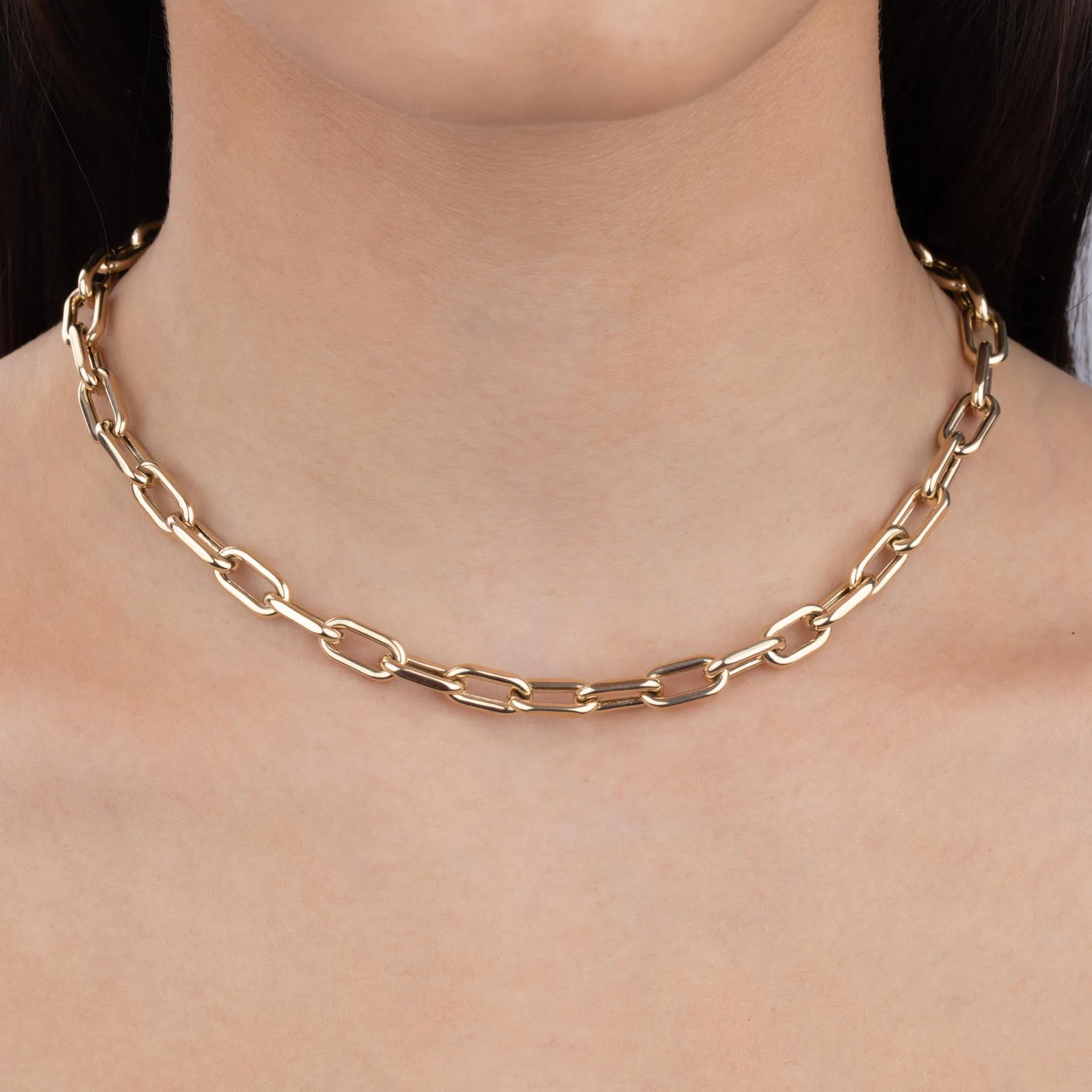 Thick Oval Link Chain Necklace 14K sold by Adina Eden's product image thumbnail 2