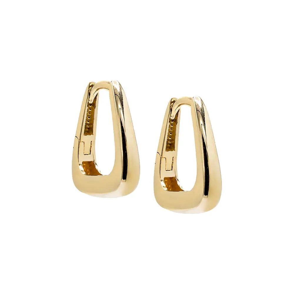 Solid Triangular Open Huggie Earring 14K sold by Adina Eden's