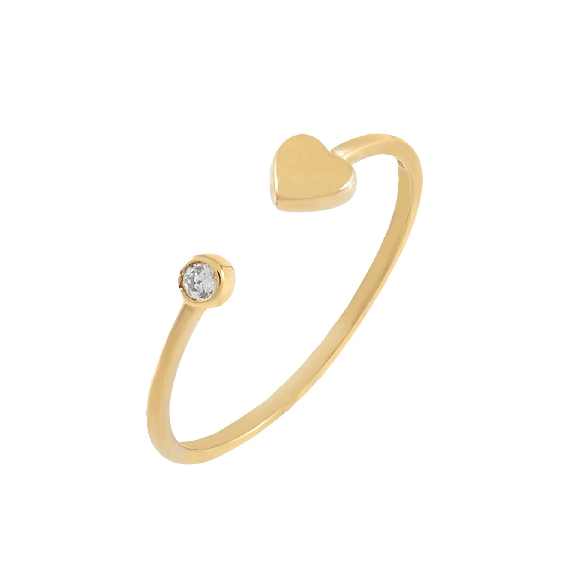 CZ Mini Heart Ring 14K sold by Adina Eden's