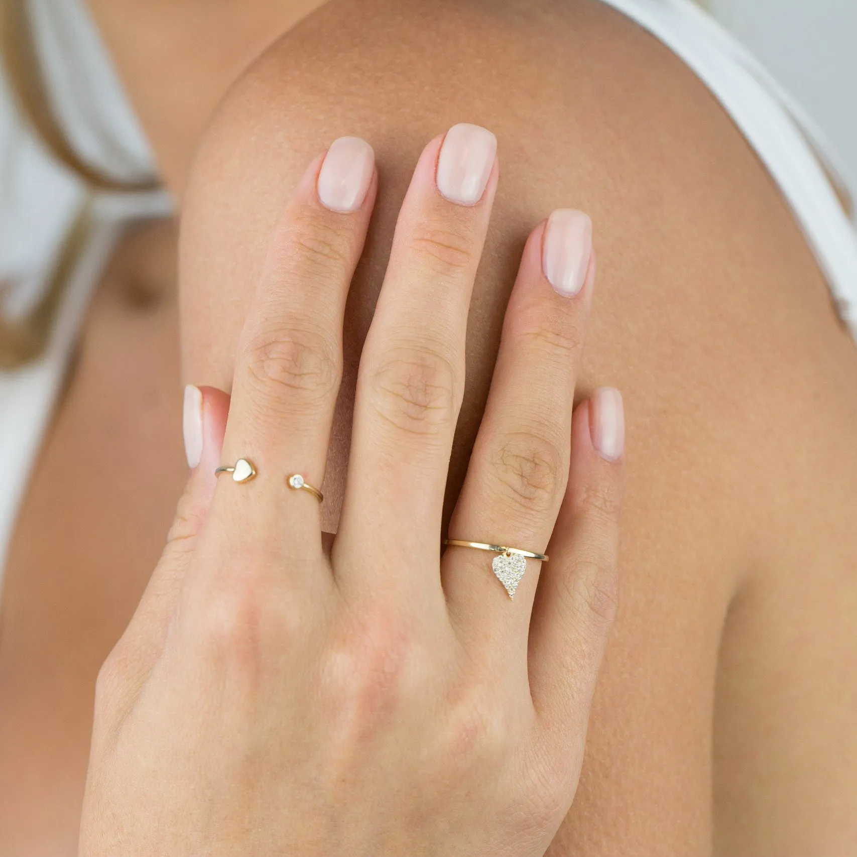 CZ Mini Heart Ring 14K sold by Adina Eden's product image thumbnail 2