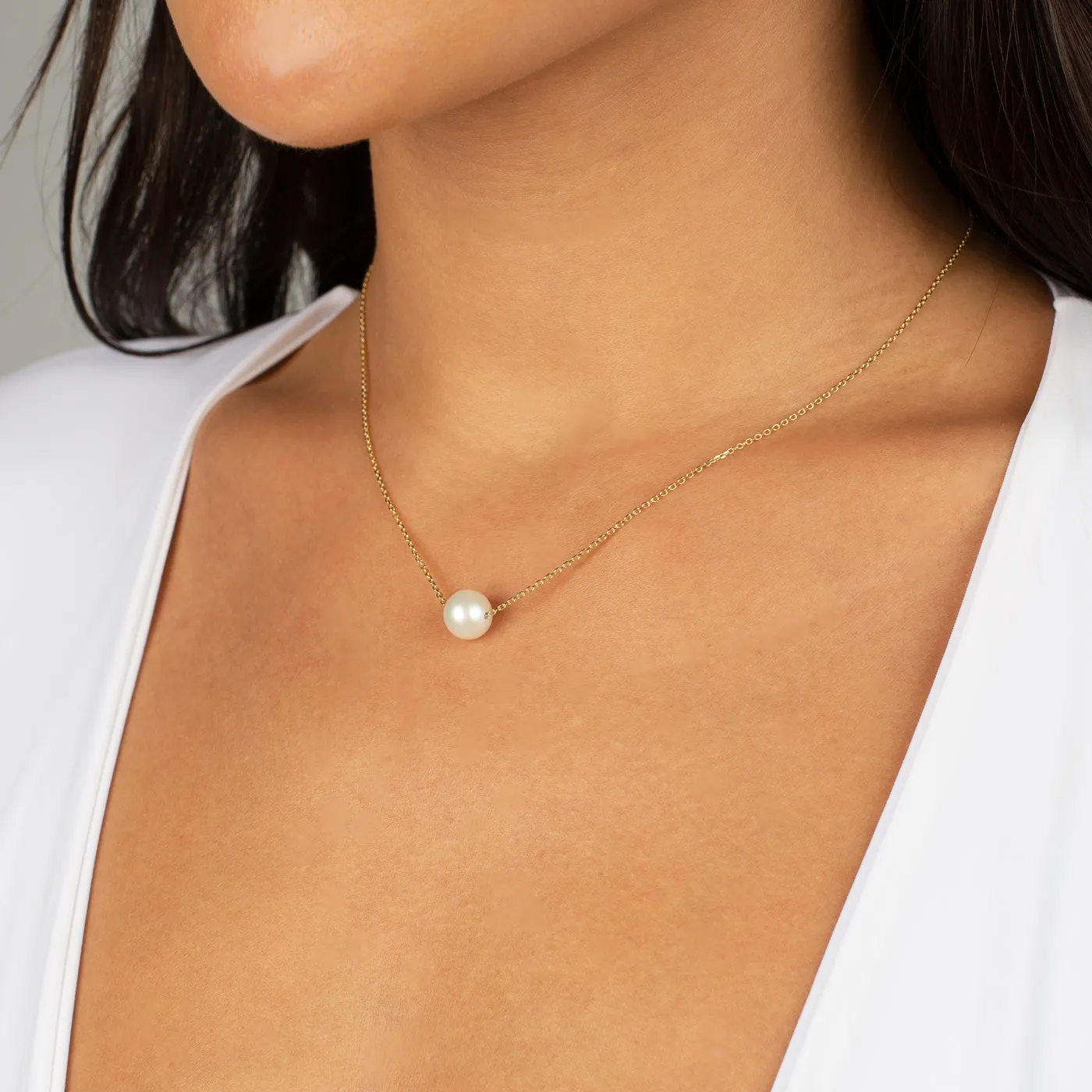 Pearl Chain Necklace 14K sold by Adina Eden's product image thumbnail 2