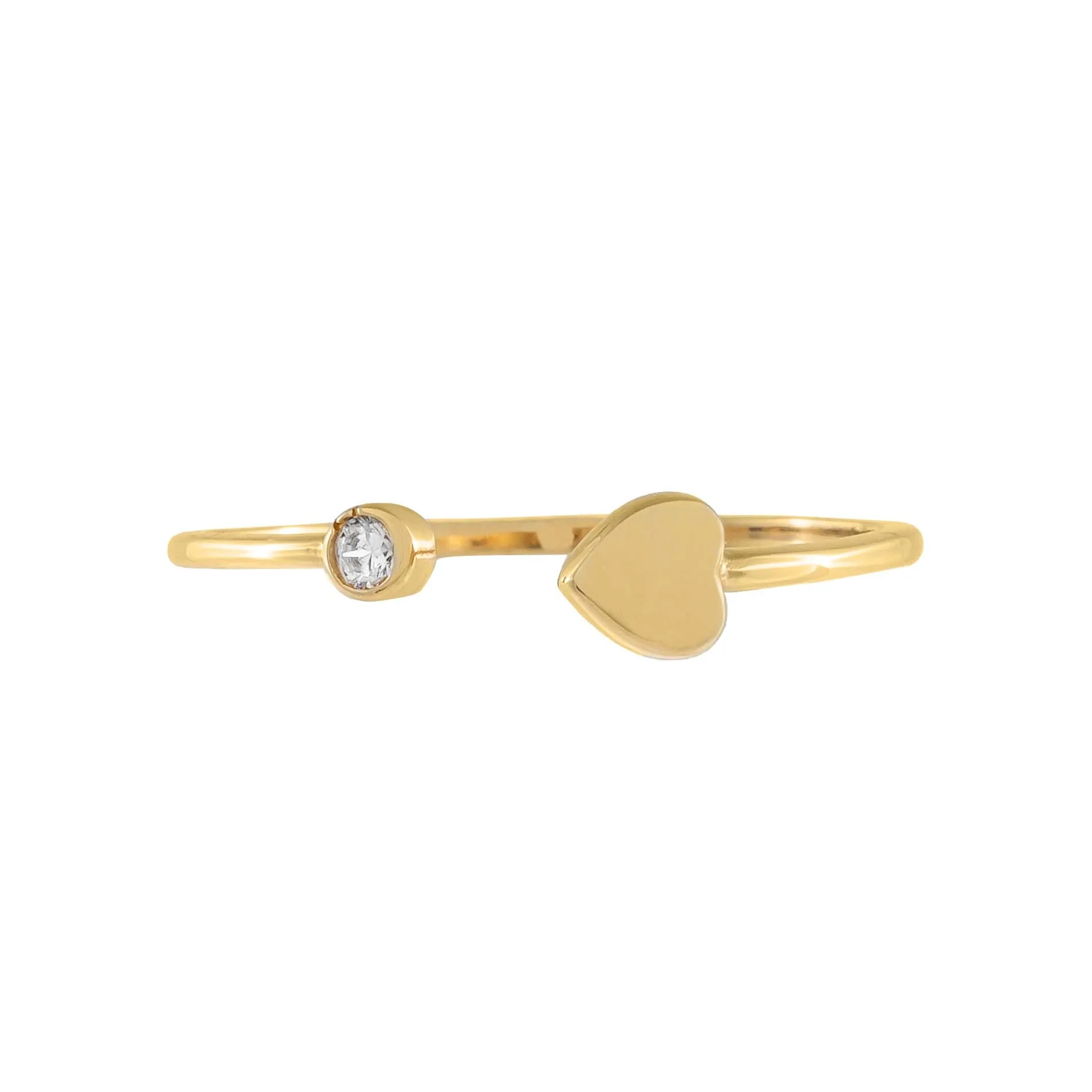 CZ Mini Heart Ring 14K sold by Adina Eden's product image thumbnail 3