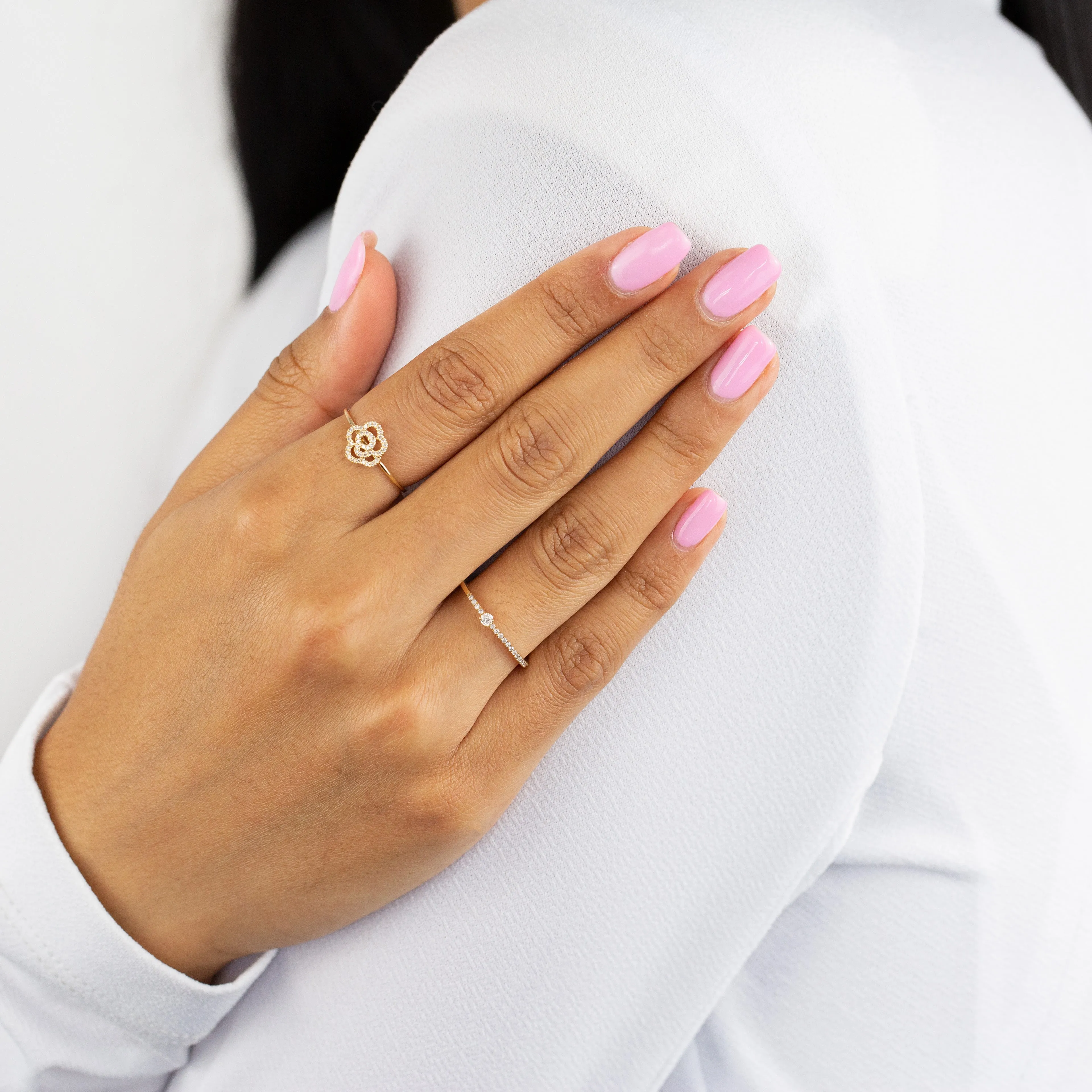 Diamond Flower Ring 14K sold by Adina Eden's product image thumbnail 2