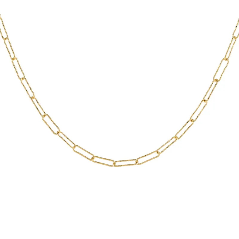 Wire Diamond Cut Link Necklace 14K sold by Adina Eden's