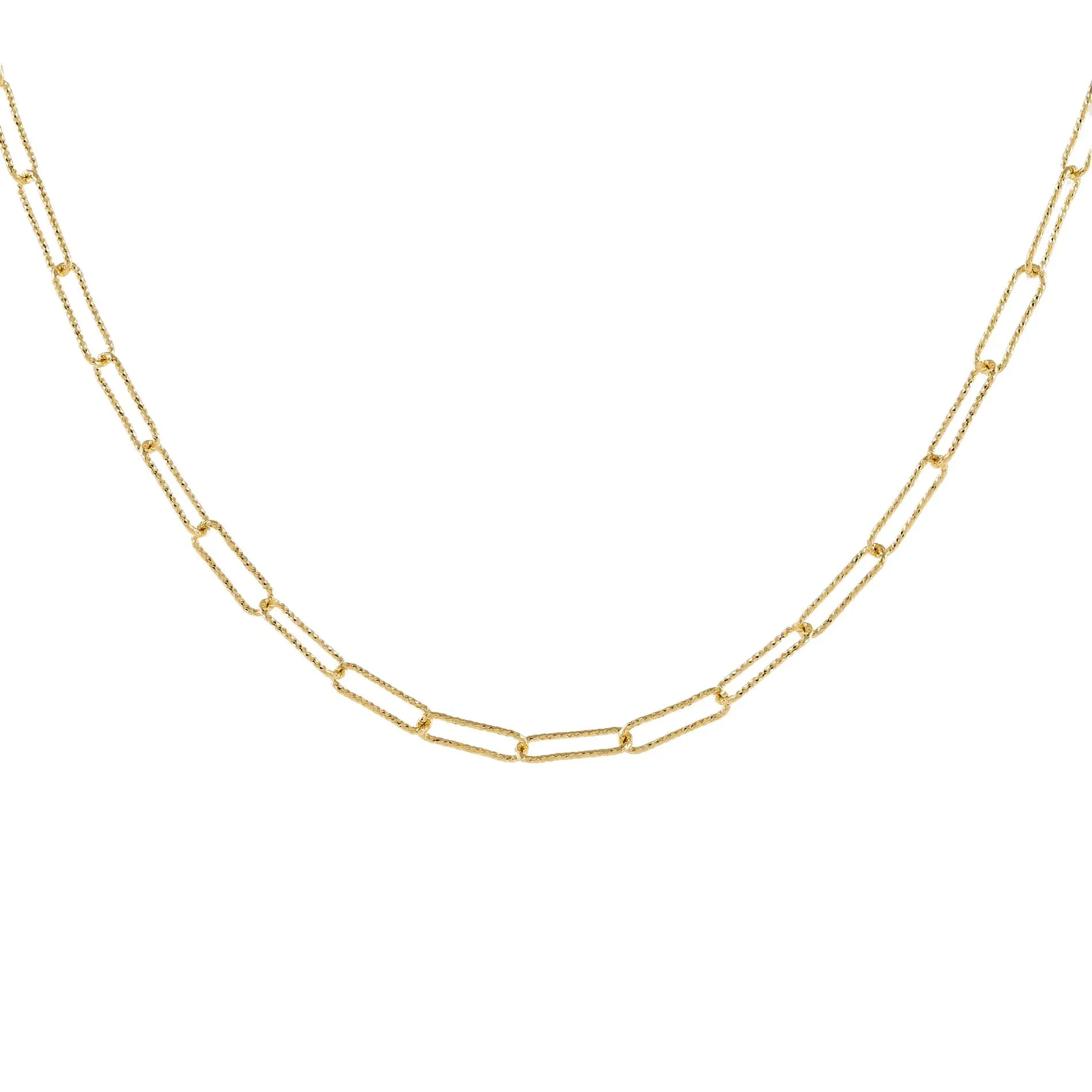Wire Diamond Cut Link Necklace 14K sold by Adina Eden's