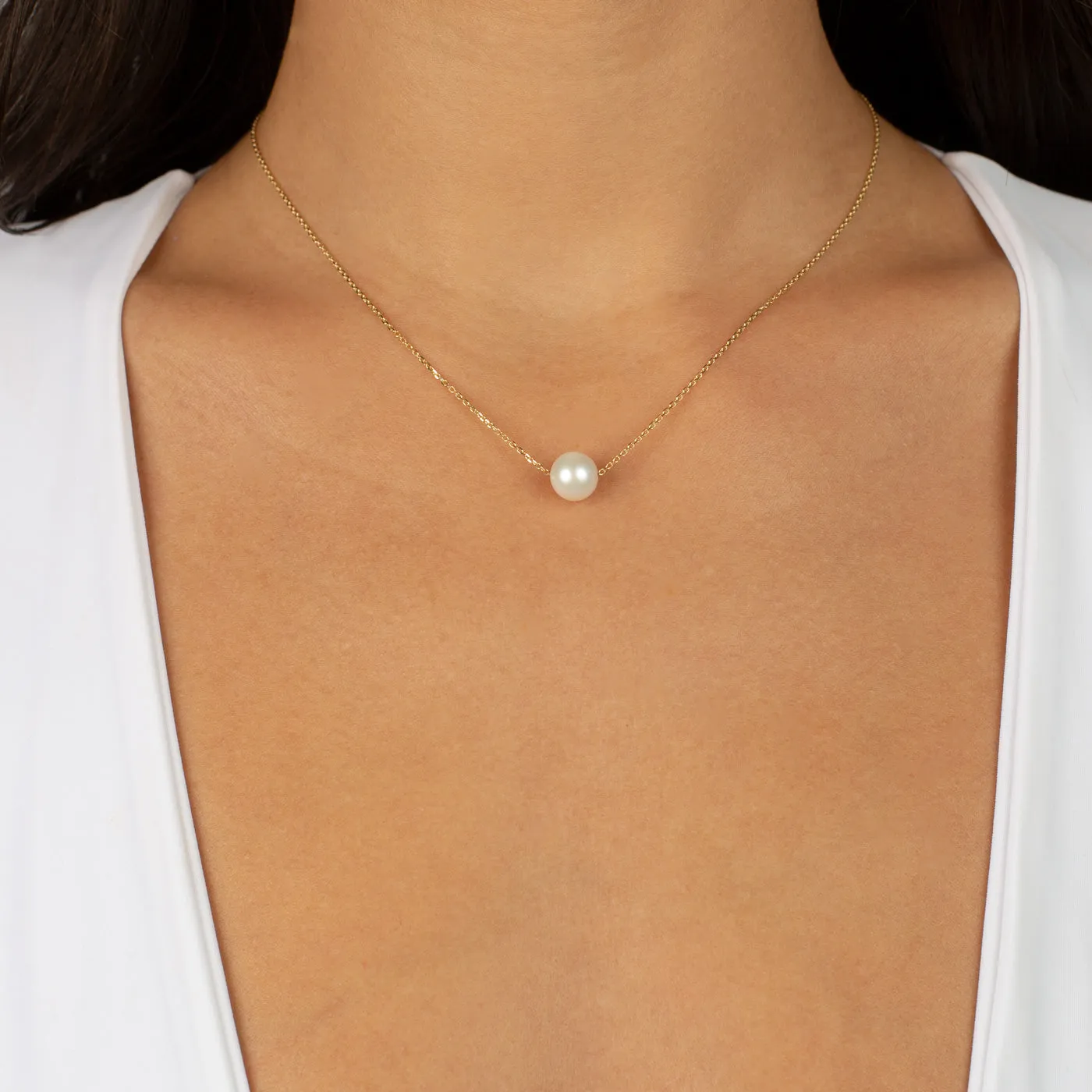 Pearl Chain Necklace 14K sold by Adina Eden's product image thumbnail 4