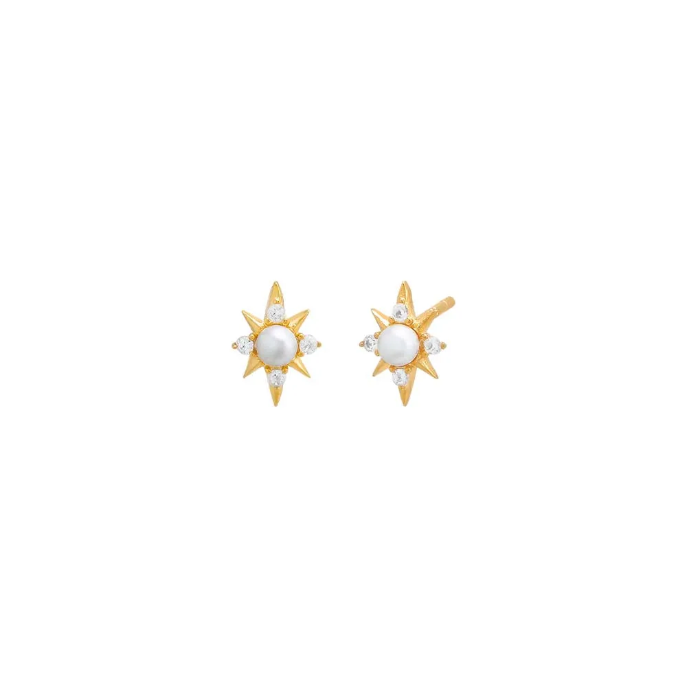 Mini Pearl Starburst Stud Earring sold by Adina Eden's