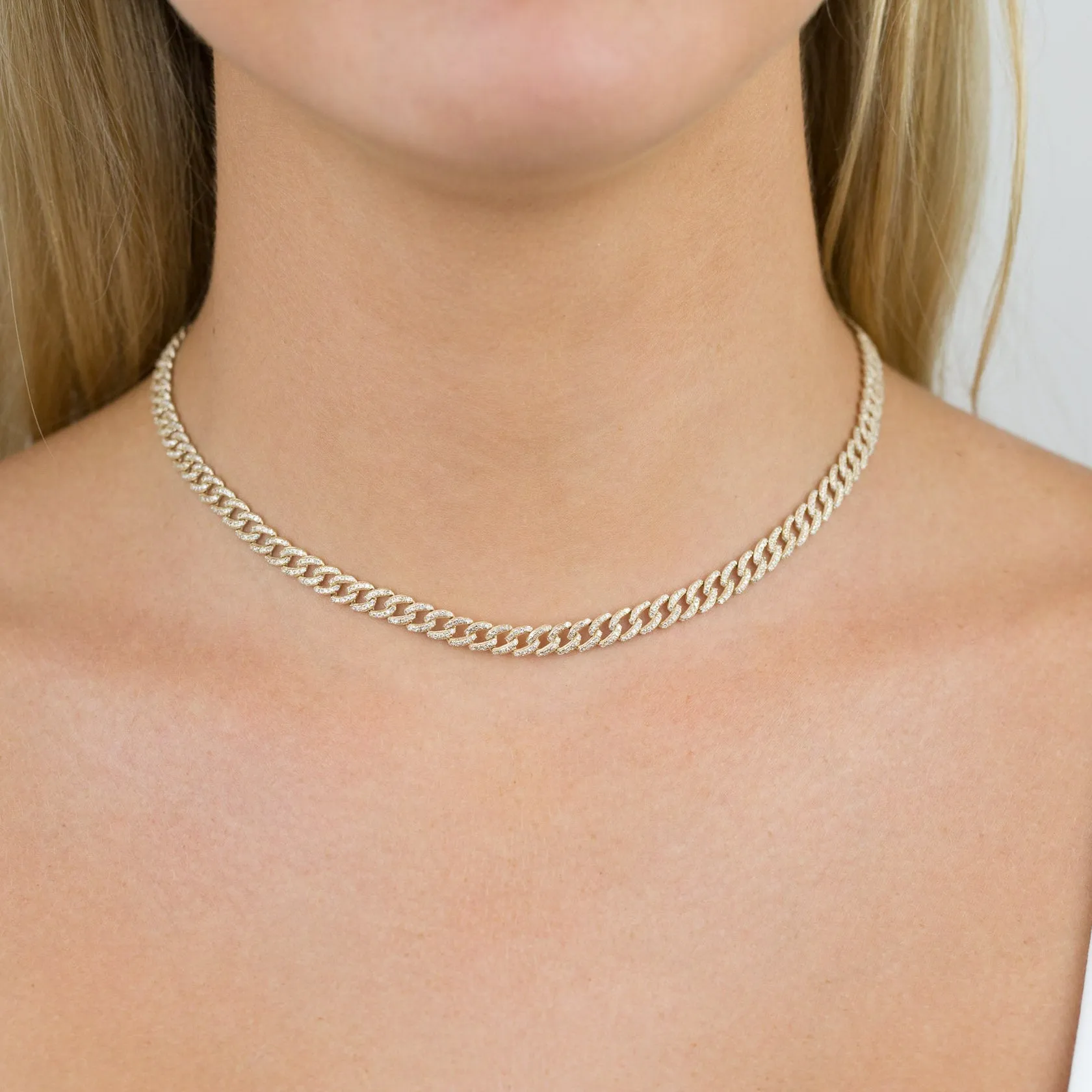 Diamond Chain Link Choker 14K sold by Adina Eden's product image thumbnail 2