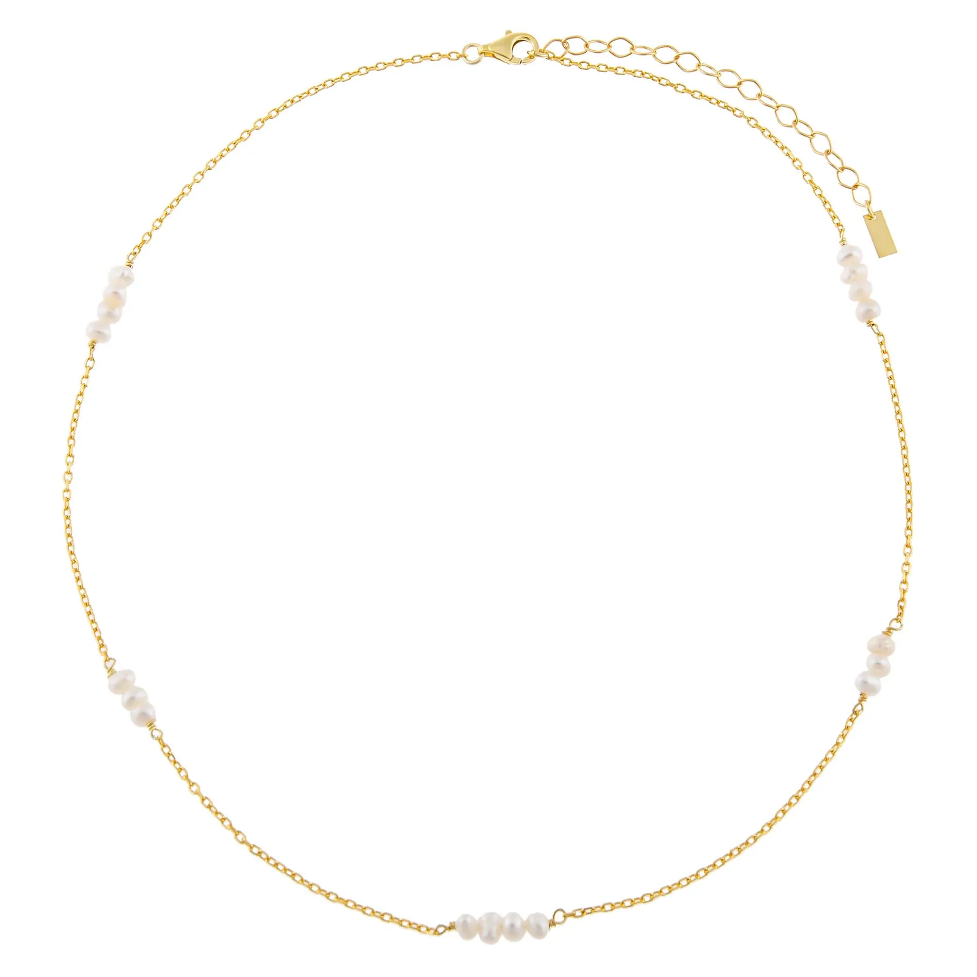 Pearl Cluster Chain Necklace sold by Adina Eden's product image thumbnail 3