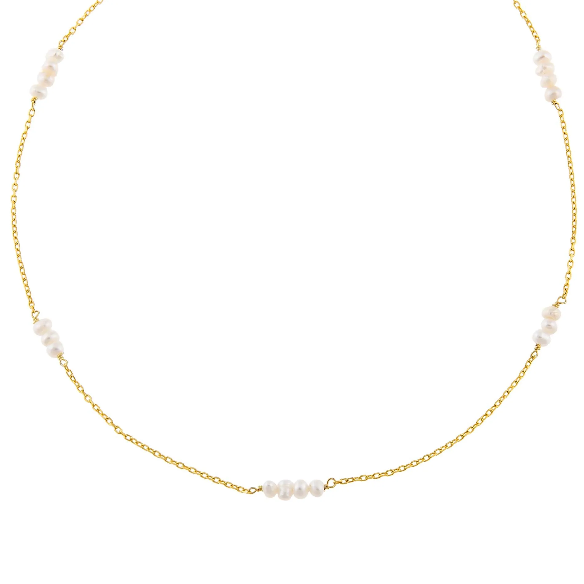 Pearl Cluster Chain Necklace sold by Adina Eden's