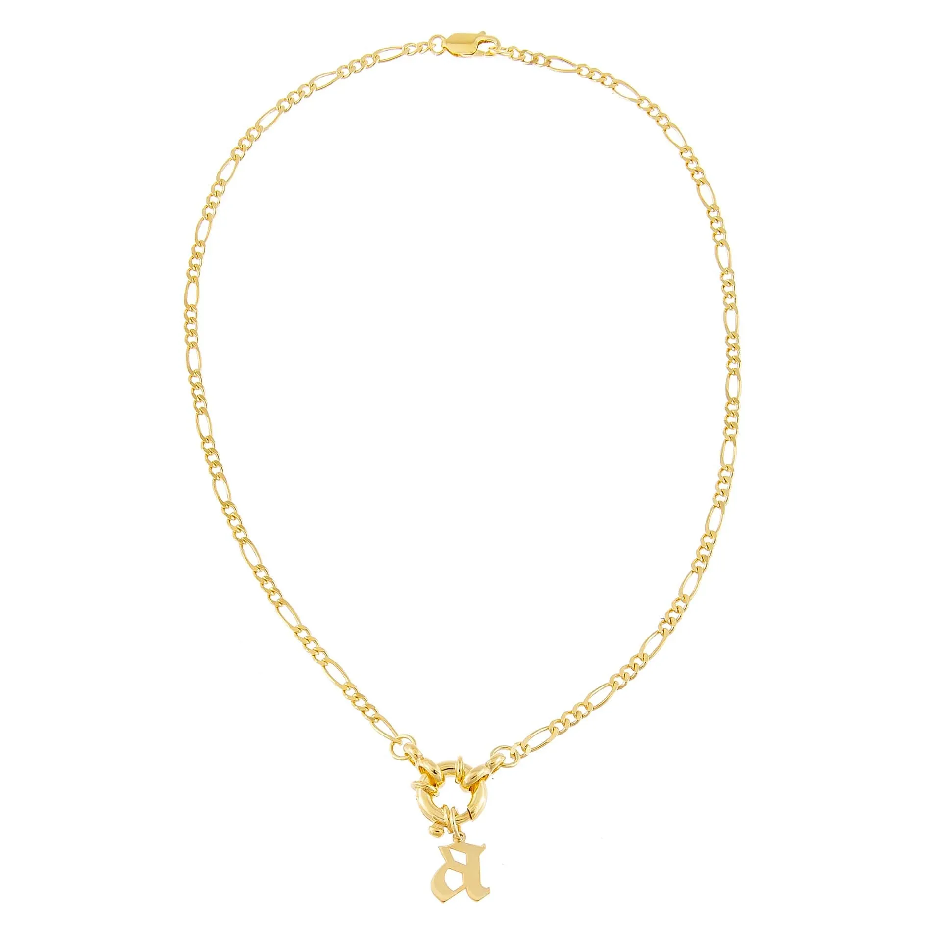 Initial Figaro Toggle Necklace sold by Adina Eden's product image thumbnail 3
