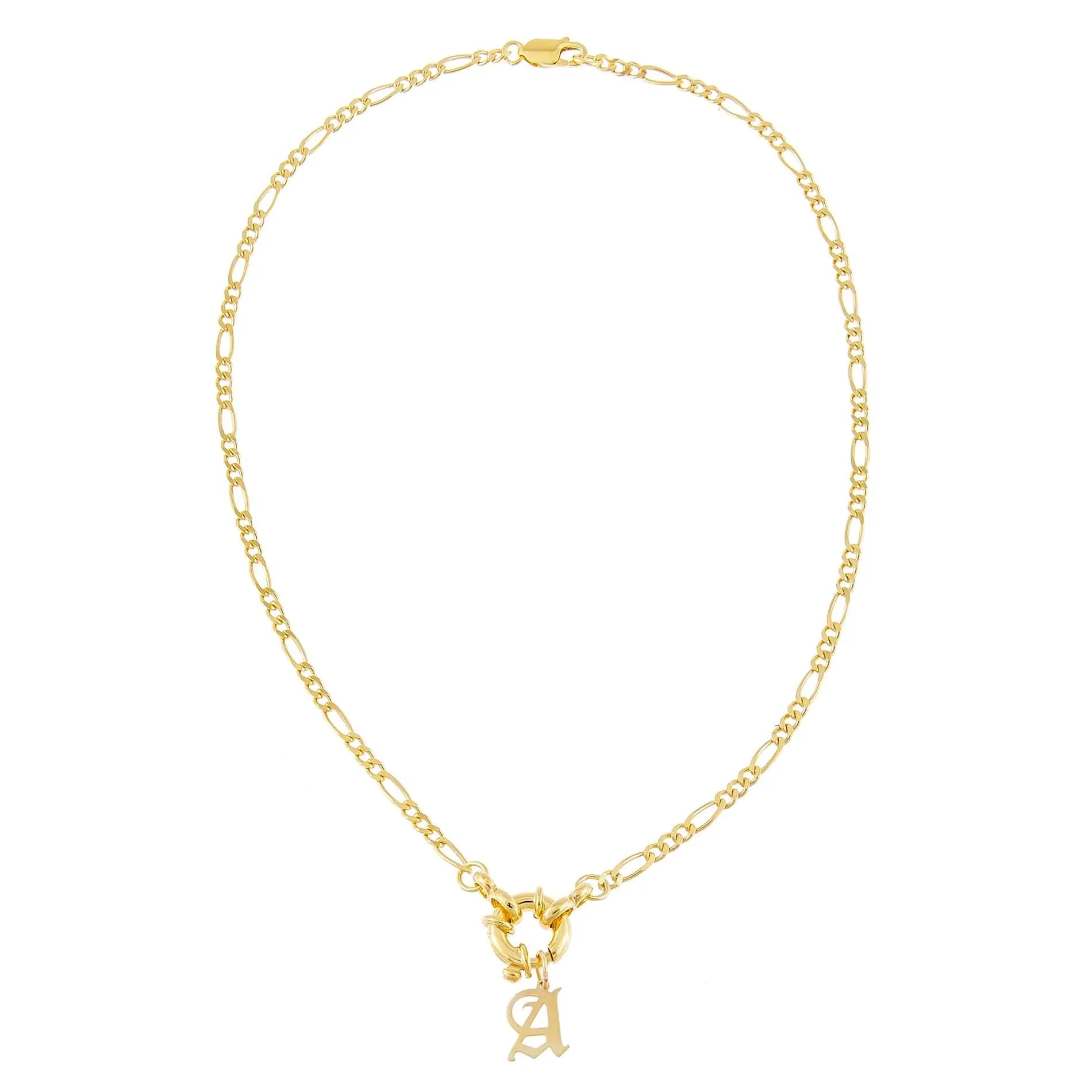 Initial Figaro Toggle Necklace sold by Adina Eden's product image thumbnail 5