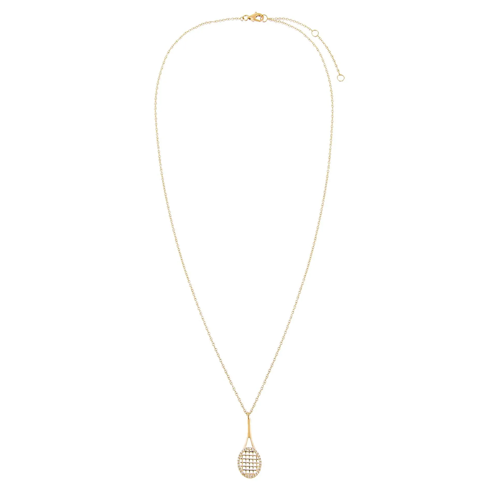 Diamond Tennis Racket Necklace 14K sold by Adina Eden's product image thumbnail 3