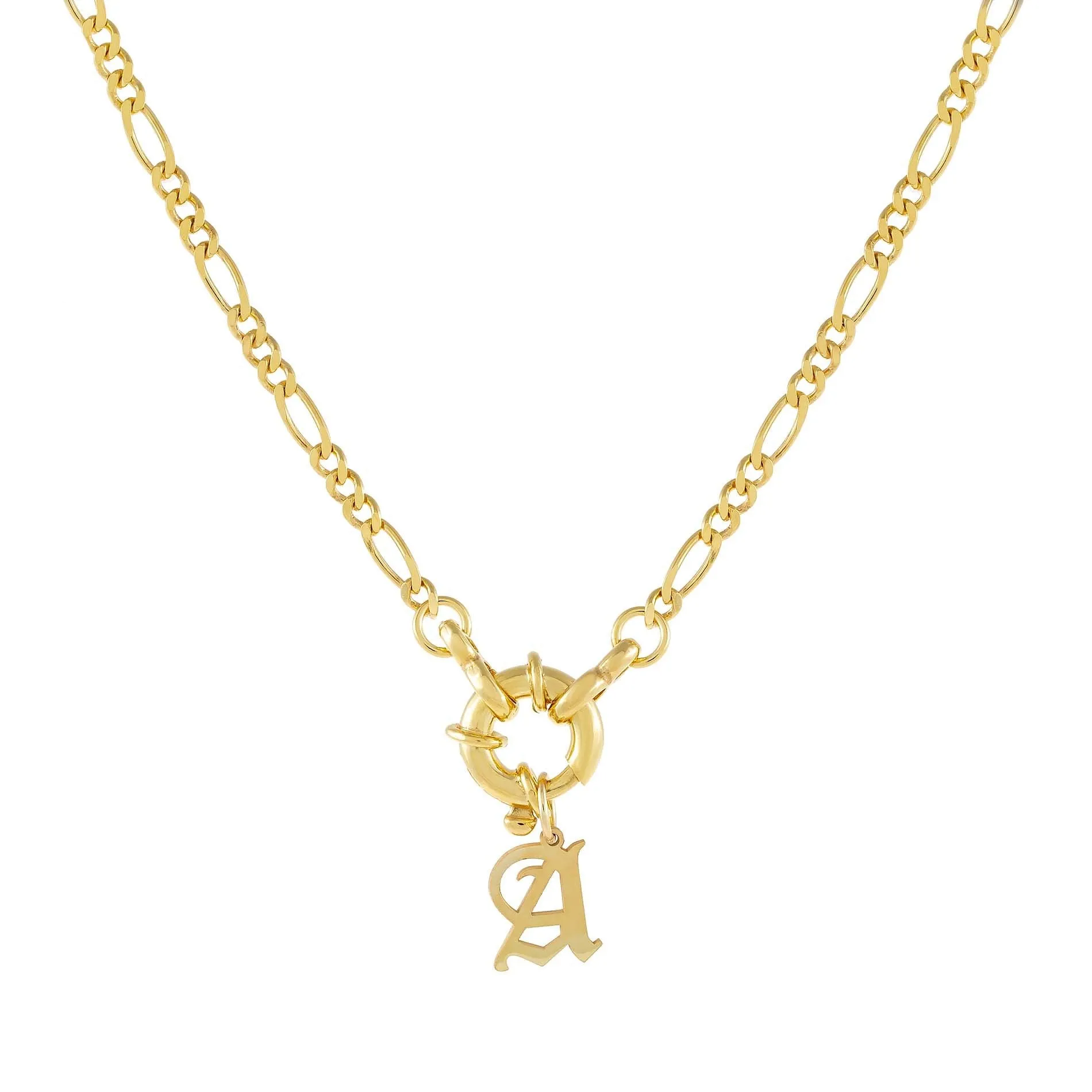 Initial Figaro Toggle Necklace sold by Adina Eden's product image thumbnail 4
