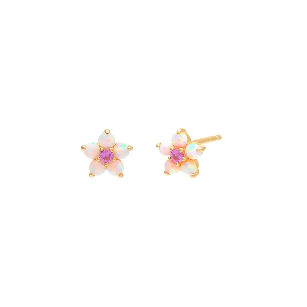 Opal Flower Stud Earring sold by Adina Eden's