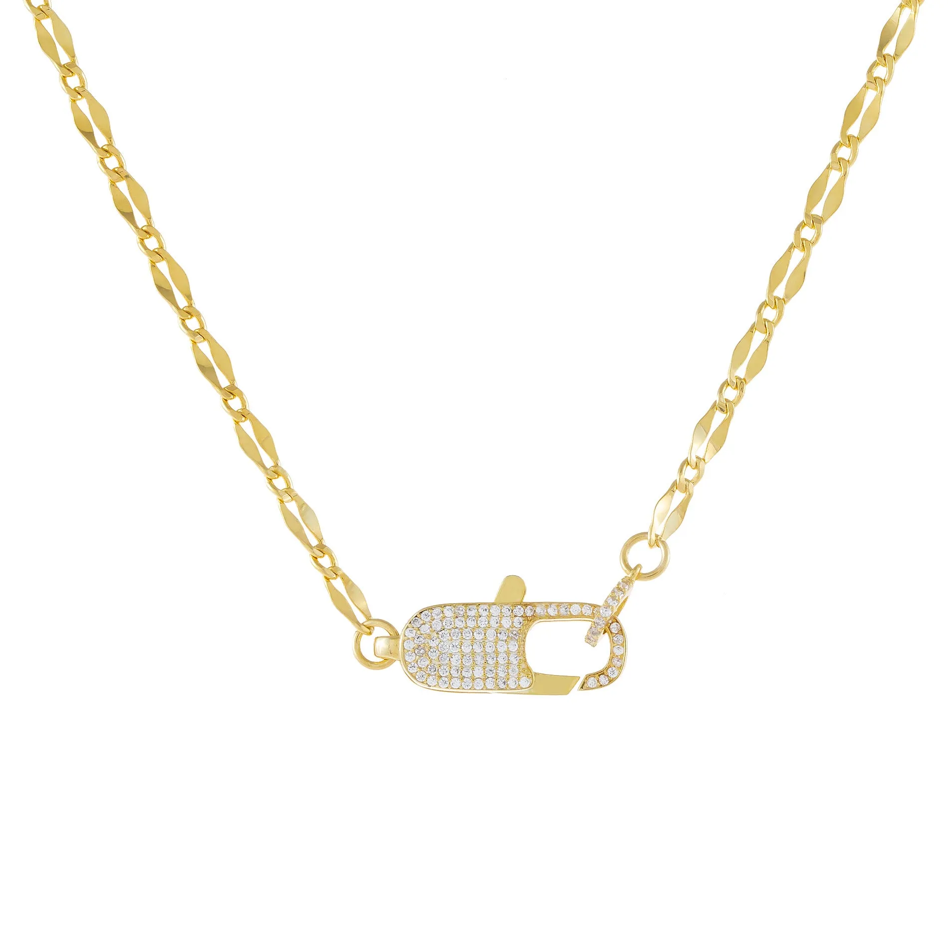 Pavé Clasp Gucci Link Necklace sold by Adina Eden's product image thumbnail 4