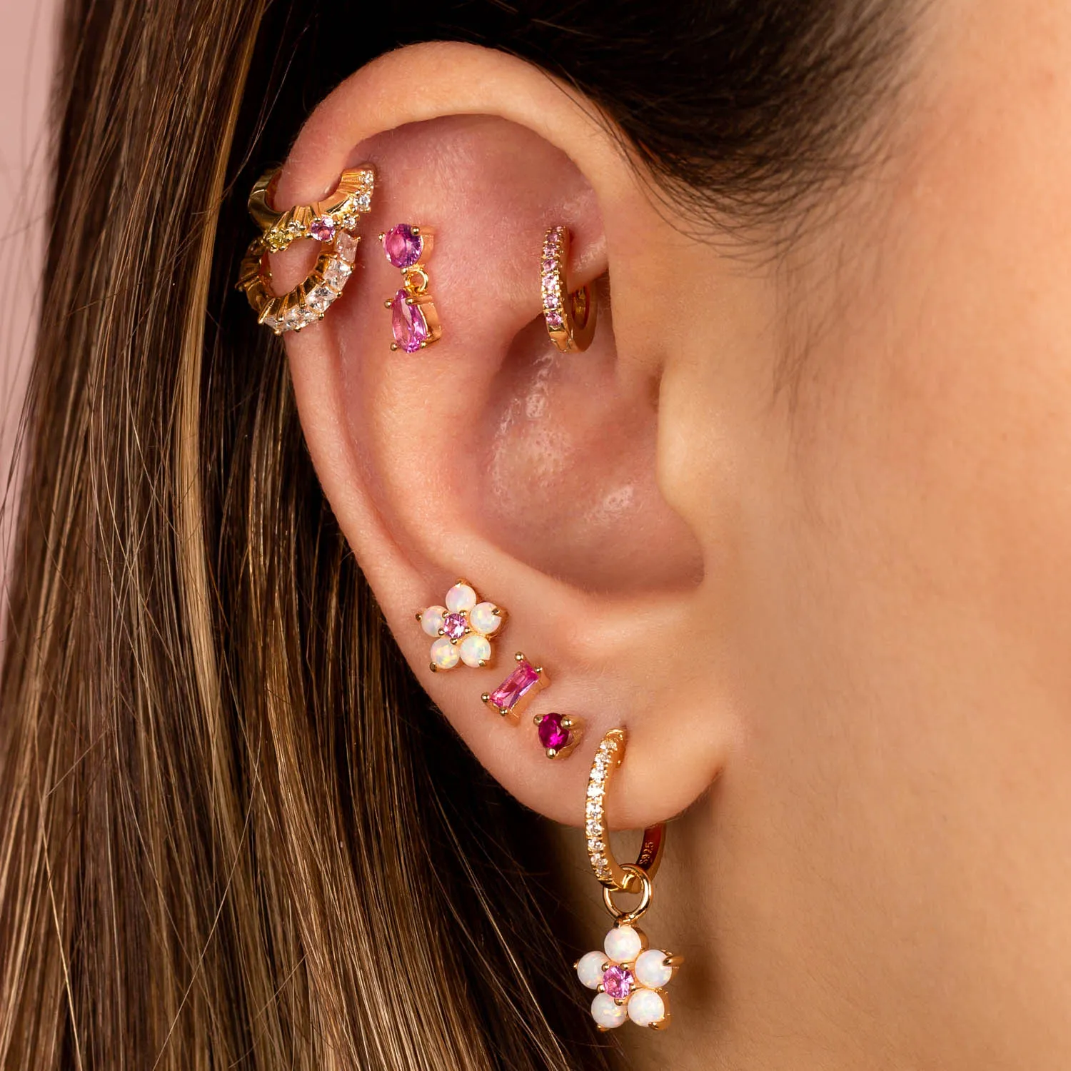 Opal Flower Stud Earring sold by Adina Eden's product image thumbnail 3