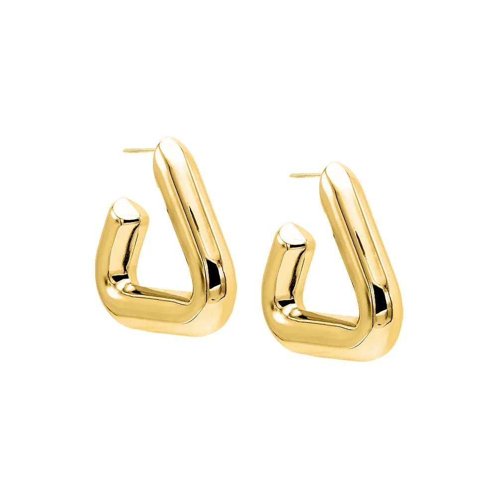 Solid Open Hollow Triangle Hoop Earring sold by Adina Eden's