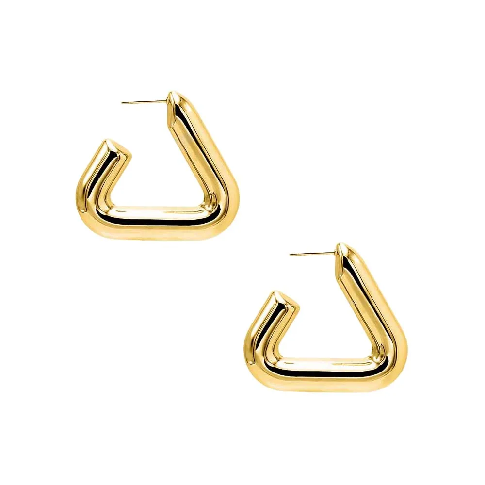 Solid Open Hollow Triangle Hoop Earring sold by Adina Eden's product image thumbnail 4